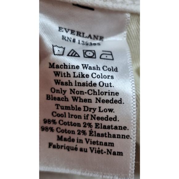 Everlane Women 27 White Coastal Straight Leg Cropped Ankle Length Denim Jean - Picture 5 of 5